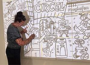 Ein gemeinsames Kunstwerk malen im Team