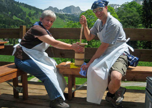 games on the alp with traditional food