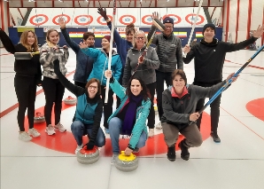 Fun curling in Bern - team event with ice, stone and broom