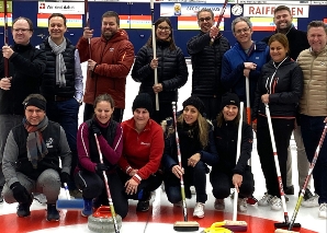 Fun curling in Bern - team event with ice, stone and broom