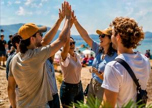 Jeux de plage par équipe à Lausanne