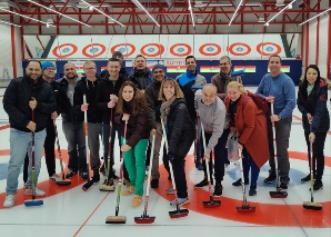 Fun curling in Bern - team event with ice, stone and broom