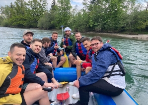 Schlauchbootfahrt auf der Aare