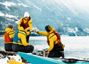 Tour d'hiver en kajak sur le lac de Brienz