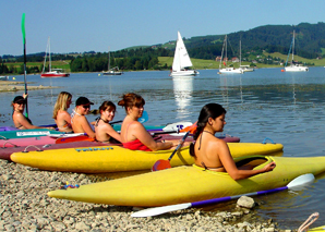 Kayak tour on a Swiss lake