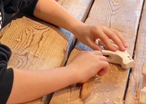 Wooden cow carving