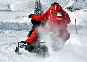 Drive an e-snowmobile