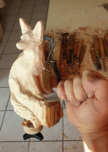 studio visit and woodcarving