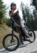 Downhill with a scooter-bike