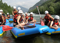 Fun rafting in the Ticino