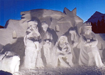 Création de sculptures en neige